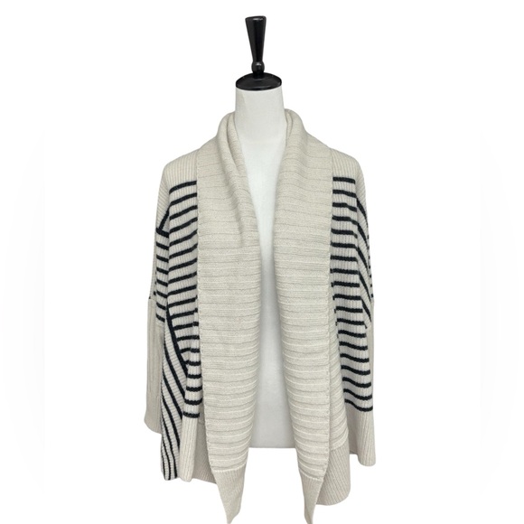 ALLSAINTS Thorpe Striped Open Cardigan Wool Alpaca Blend Size M - Picture 2 of 12